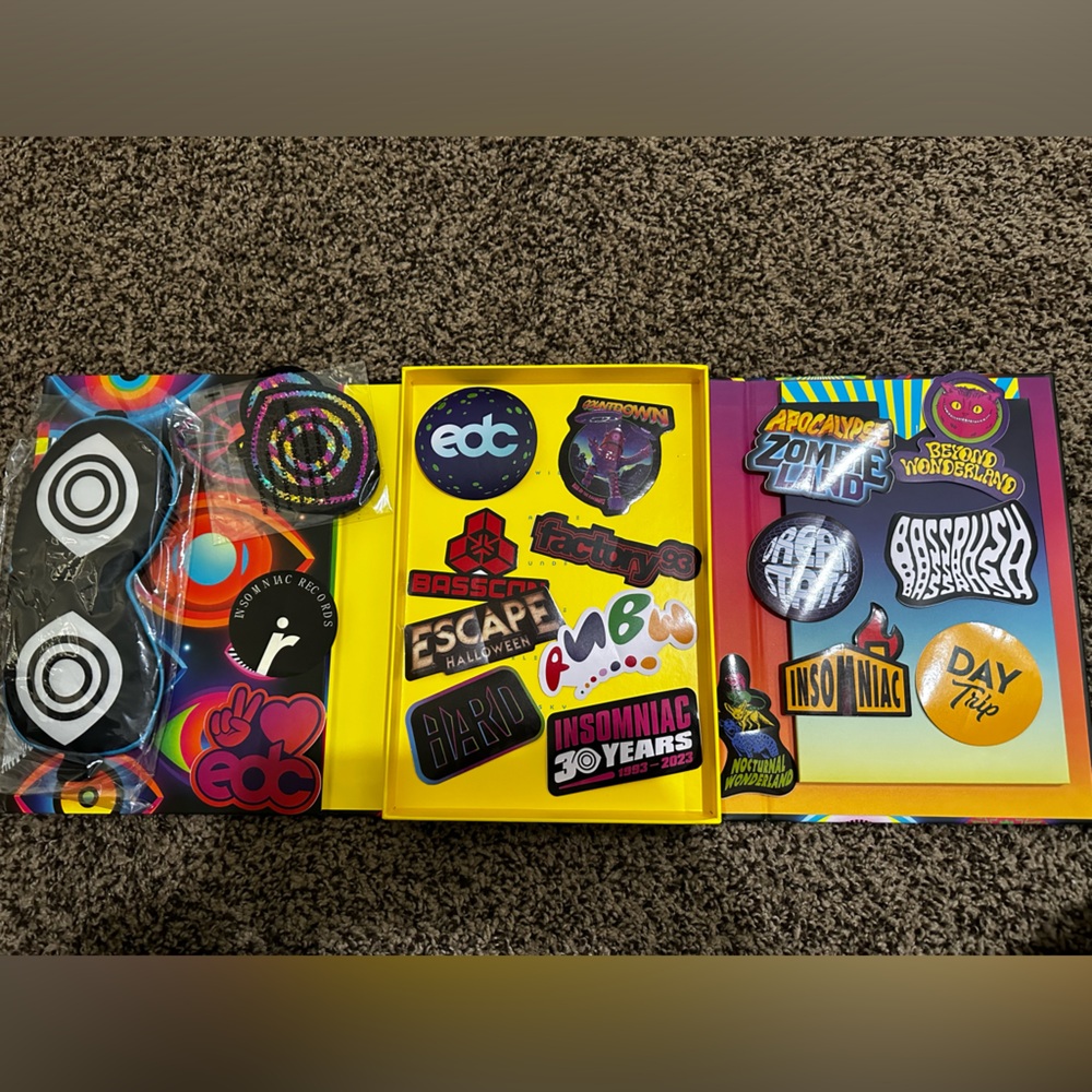 edc sticker, sleeping eye cover , and clothing patch